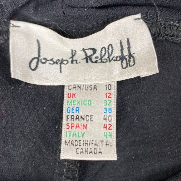 Joseph Ribkoff Black Slit Hem Straight Leg Pants 10 - Picture 6 of 6